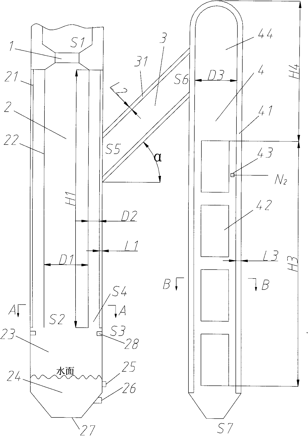 High-temperature synthesis gas sensible heat recovery device