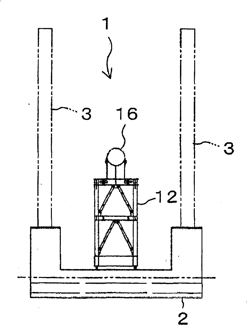 Deck ascent and descent type worktable ship and construction method of shore wind power generation facility using the same