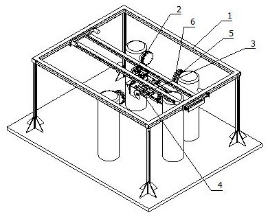 A suspension device for disassembling and assembling manhole cover of chemical equipment