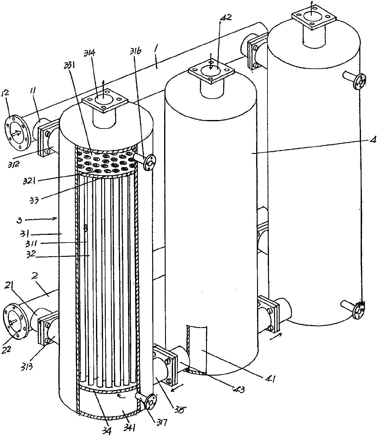 Evaporated liquor flooded type phase-change heat transfer device for oil-immersed transformer