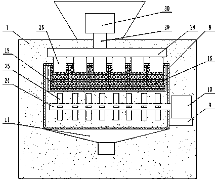 Rice dust removal and screening device