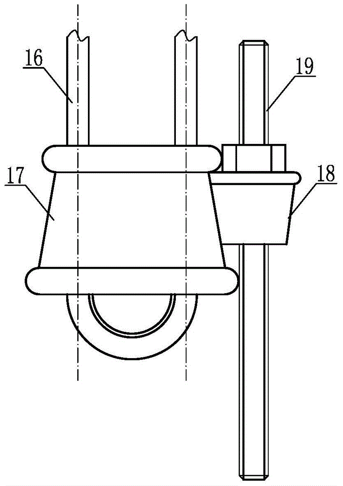 Auxiliary device for installation of steel strand cable