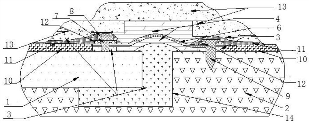 Chimney and steel base body flue joint seam anti-corrosion layer structure and preparation method thereof