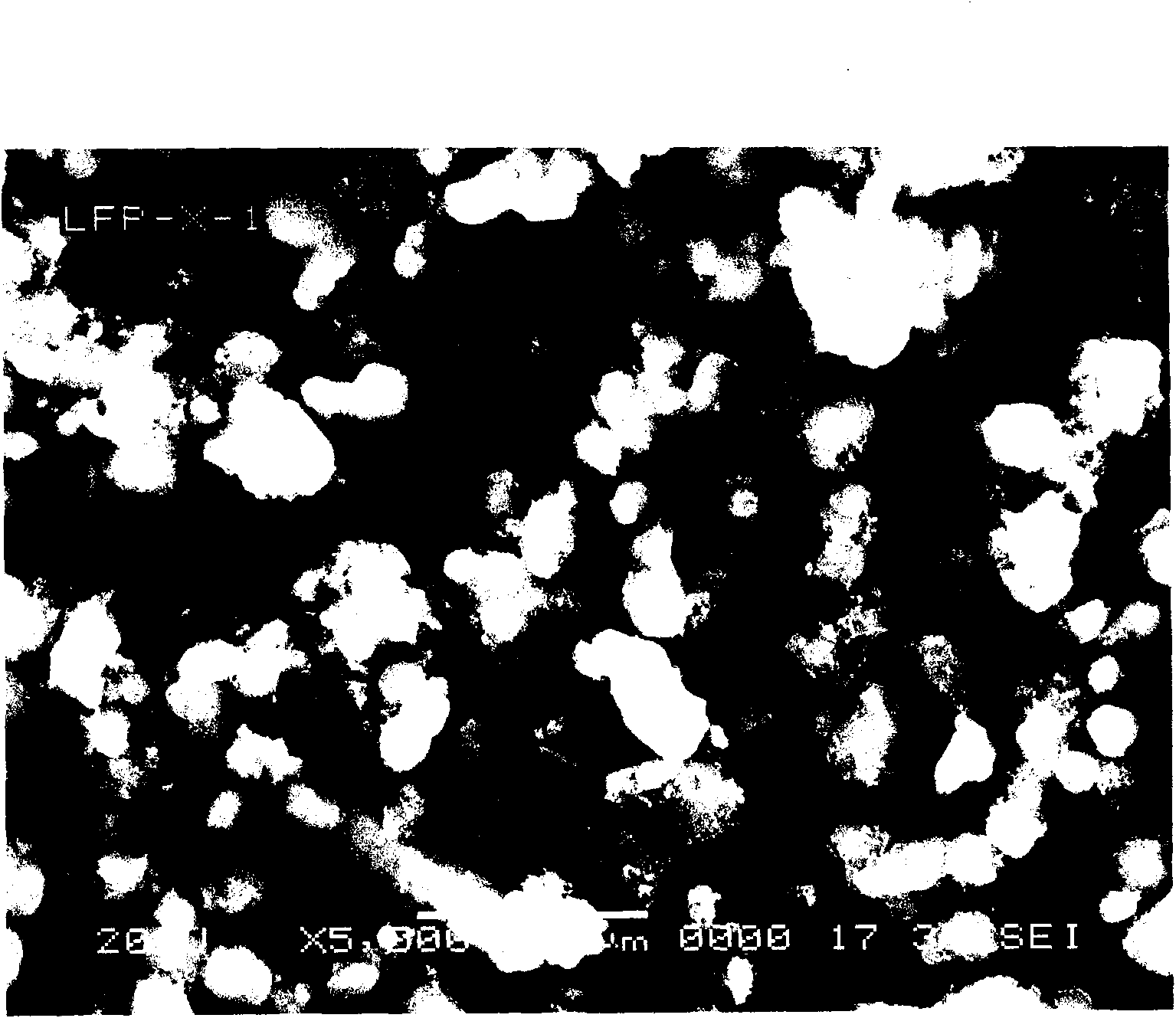 Method for preparing lithium iron phosphate material and cladding the material with carbon