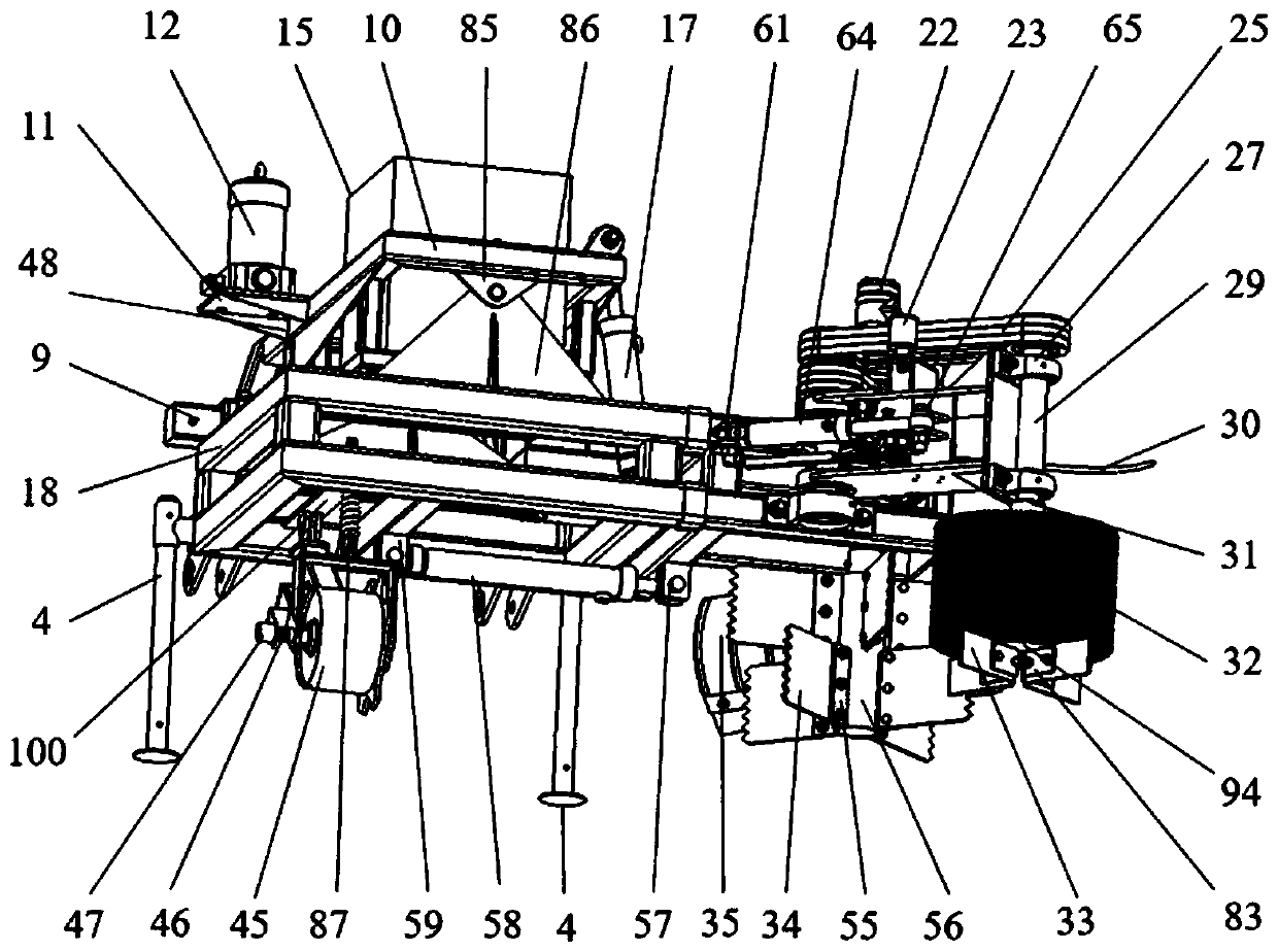 Combined type grape vine cold-proof soil clearing machine based on automatic leveling system