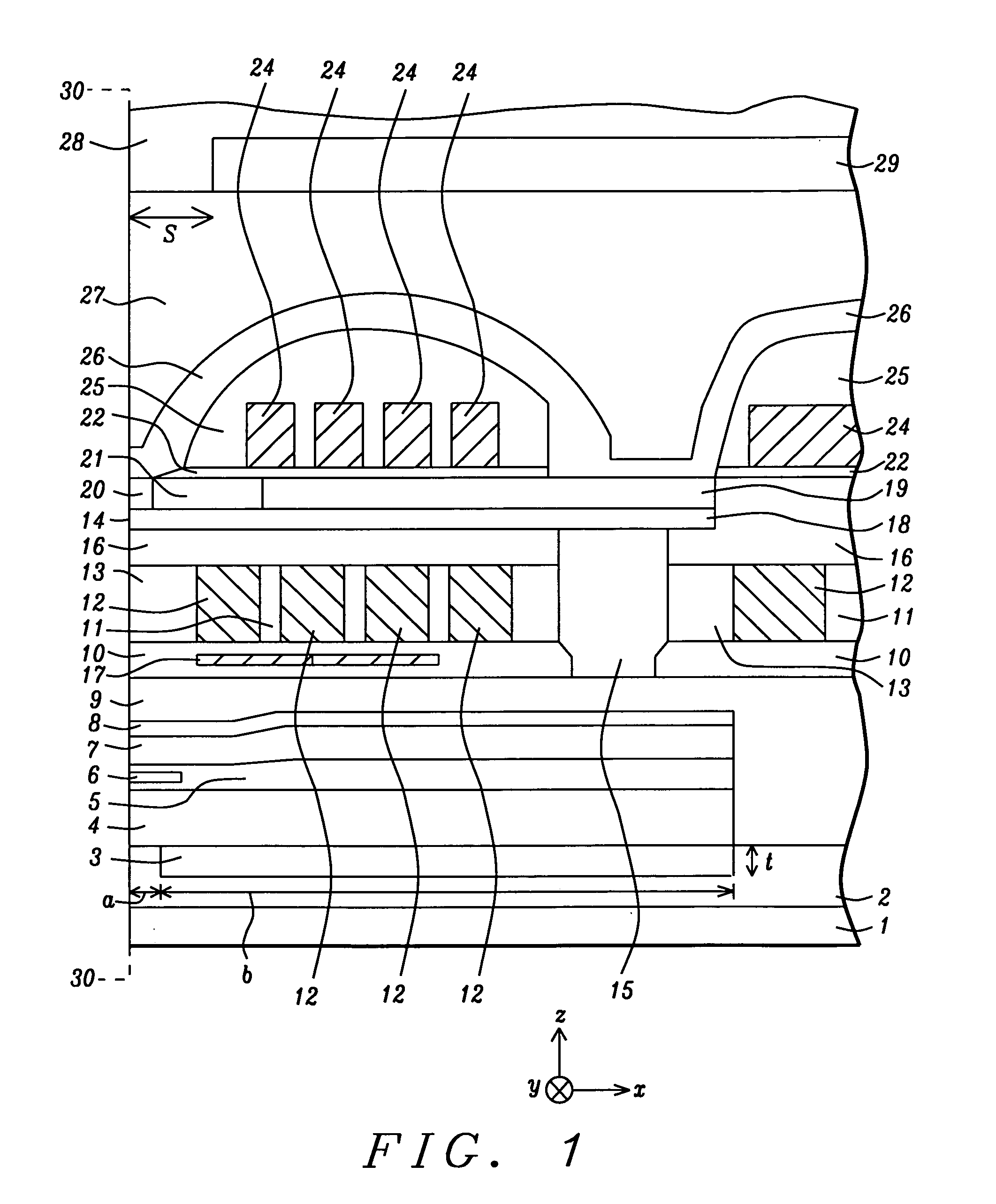 Insertion under read shield for improved read gap actuation in dynamic flying height