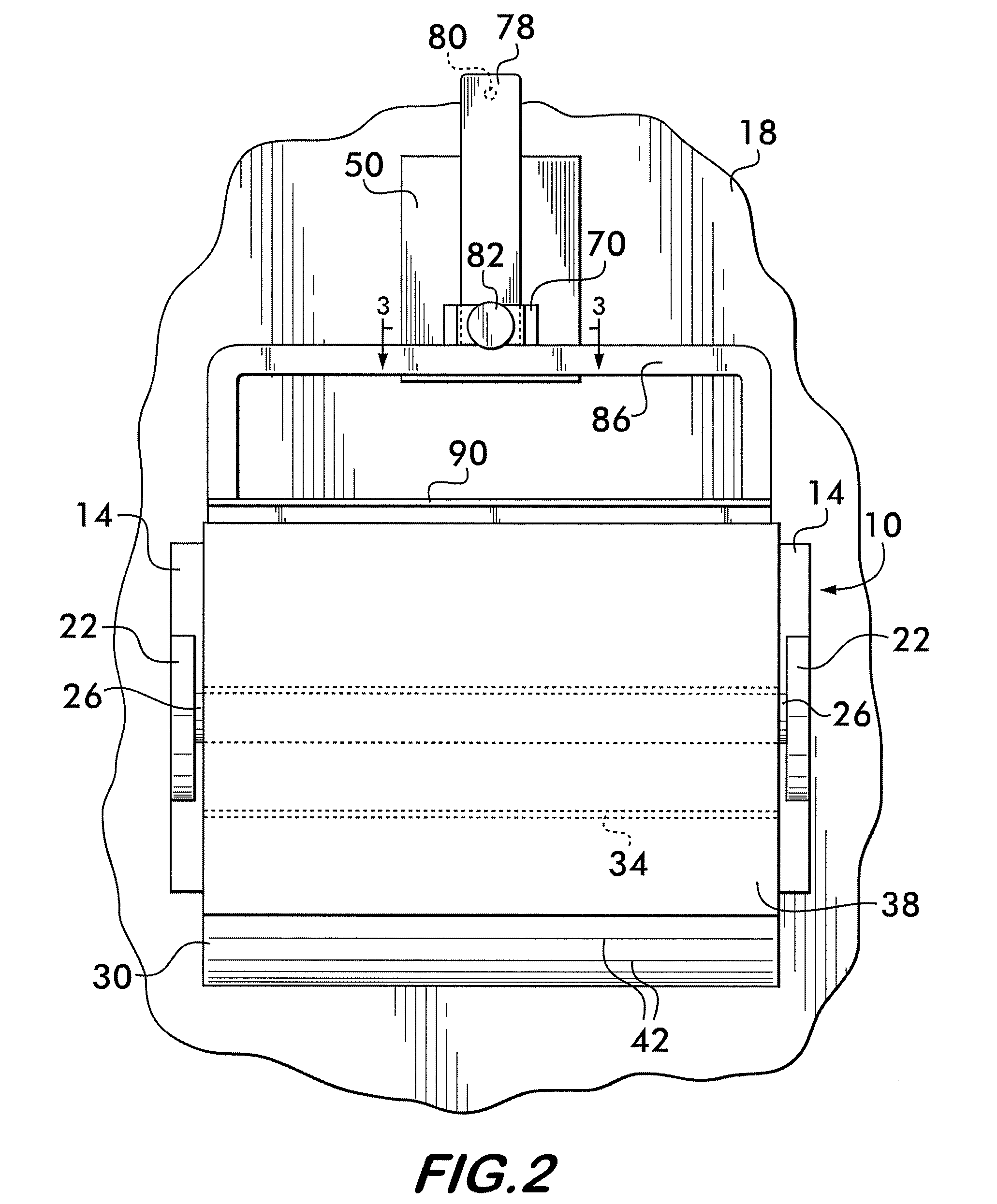 Device to Restrain the Unwinding of a Web of Roll Material