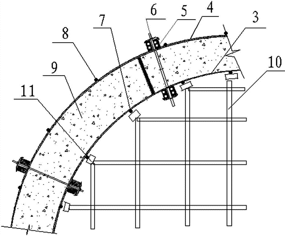Construction method for support mould with large-curvature spherical concrete structure