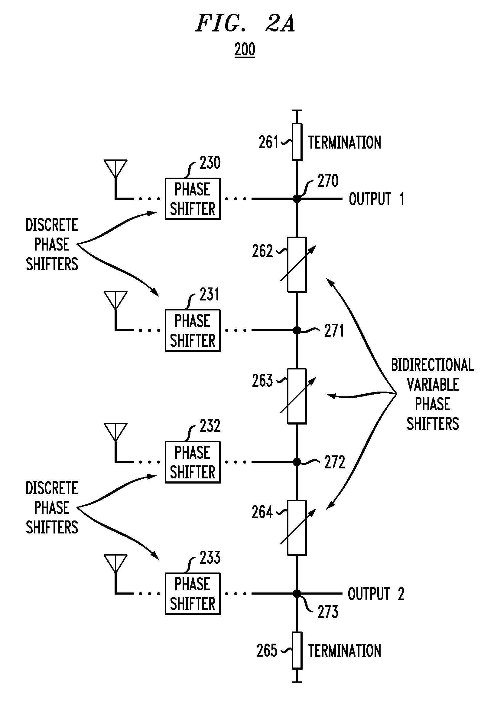 Phase shifting and combining architecture for phased arrays