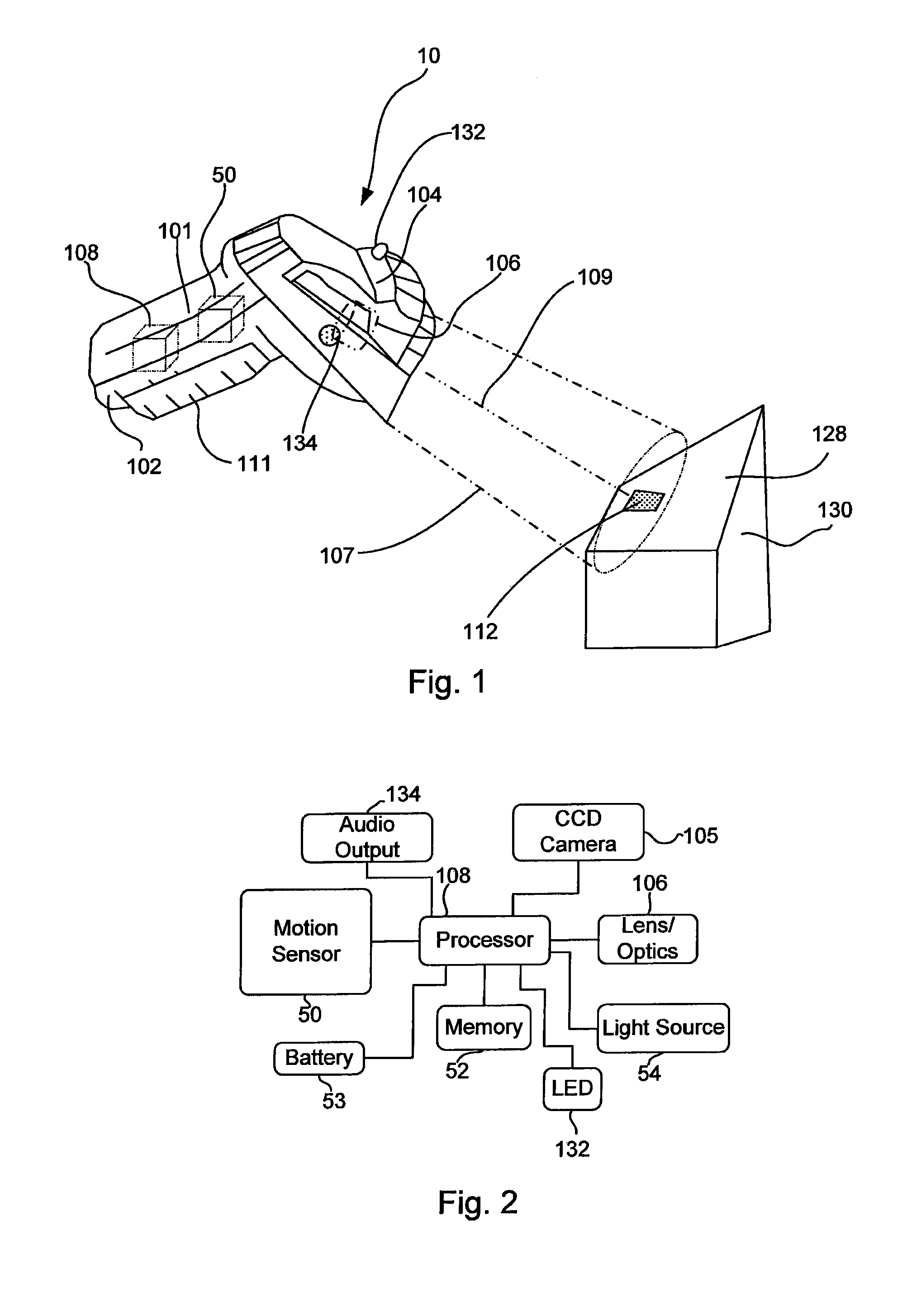 Handheld Code Reader Having A Motion Sensor