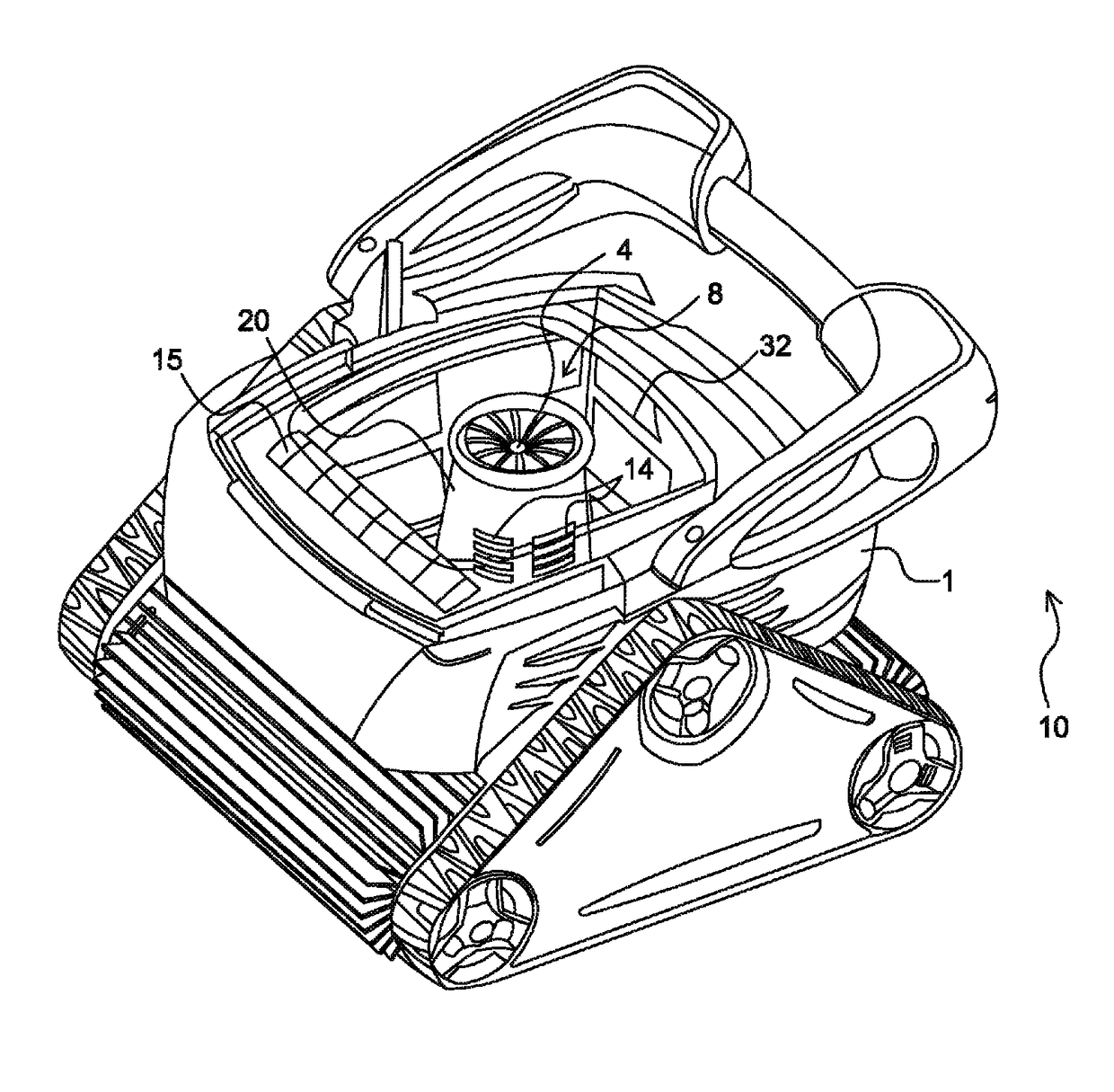 Swimming pool cleaning apparatus with extractable filtration device