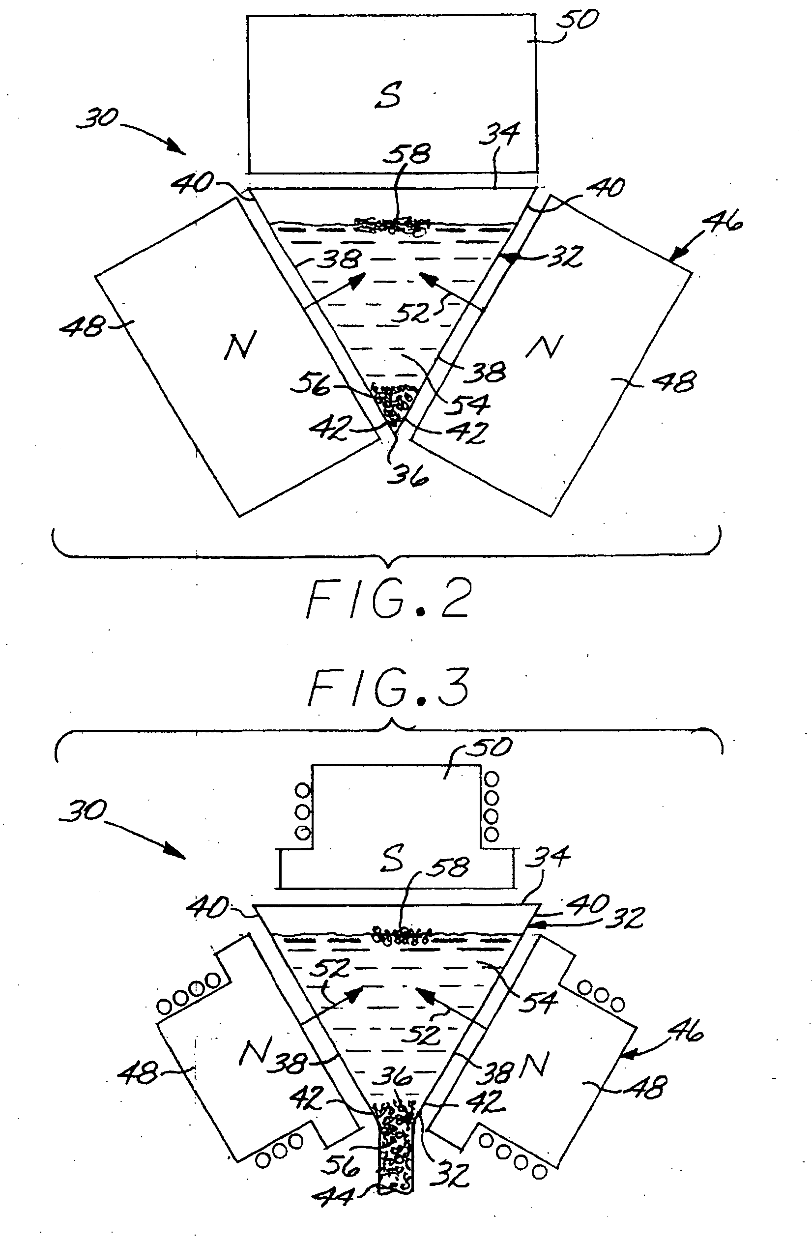 Method for magnetic/ferrofluid separation of particle fractions