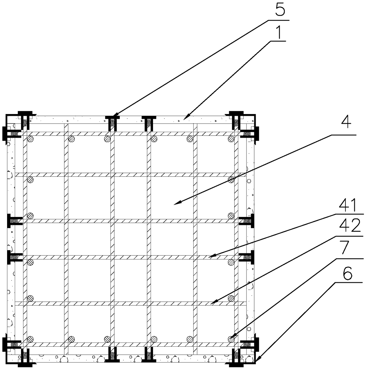 A self-balancing integral formwork assembly structure of reinforced concrete columns