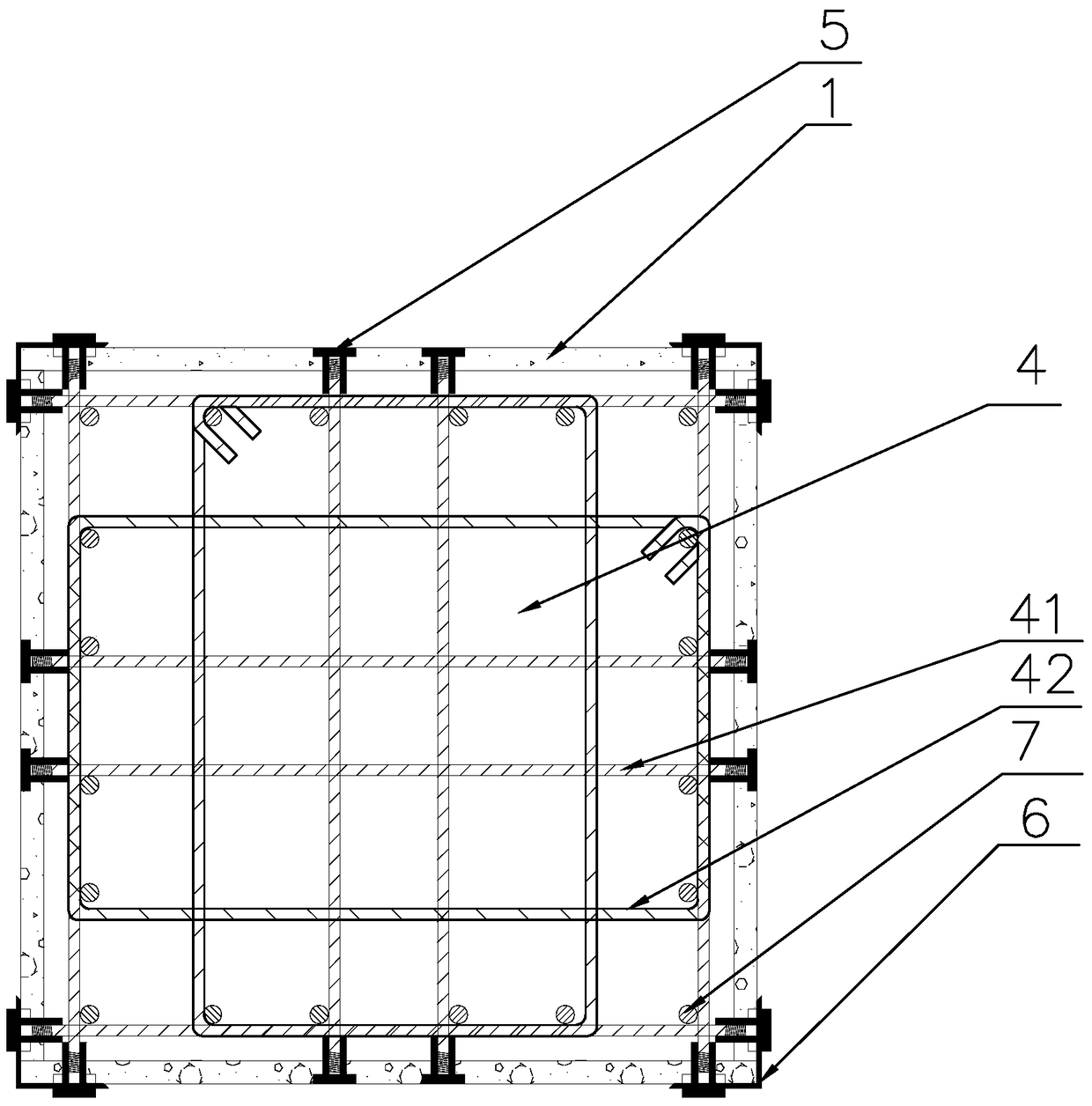 A self-balancing integral formwork assembly structure of reinforced concrete columns