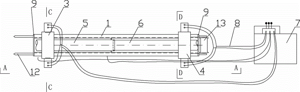 An anchor cable hydraulic automatic cable feeding device