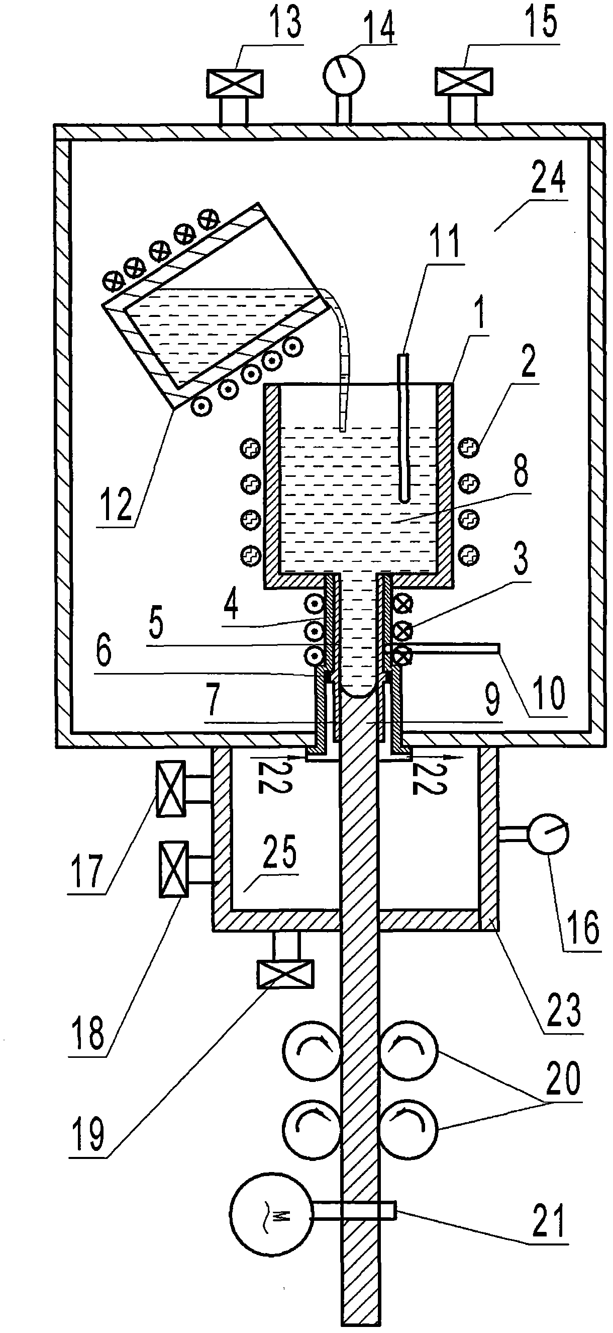 Device and method for continuously preparing bulk amorphous alloy ingots