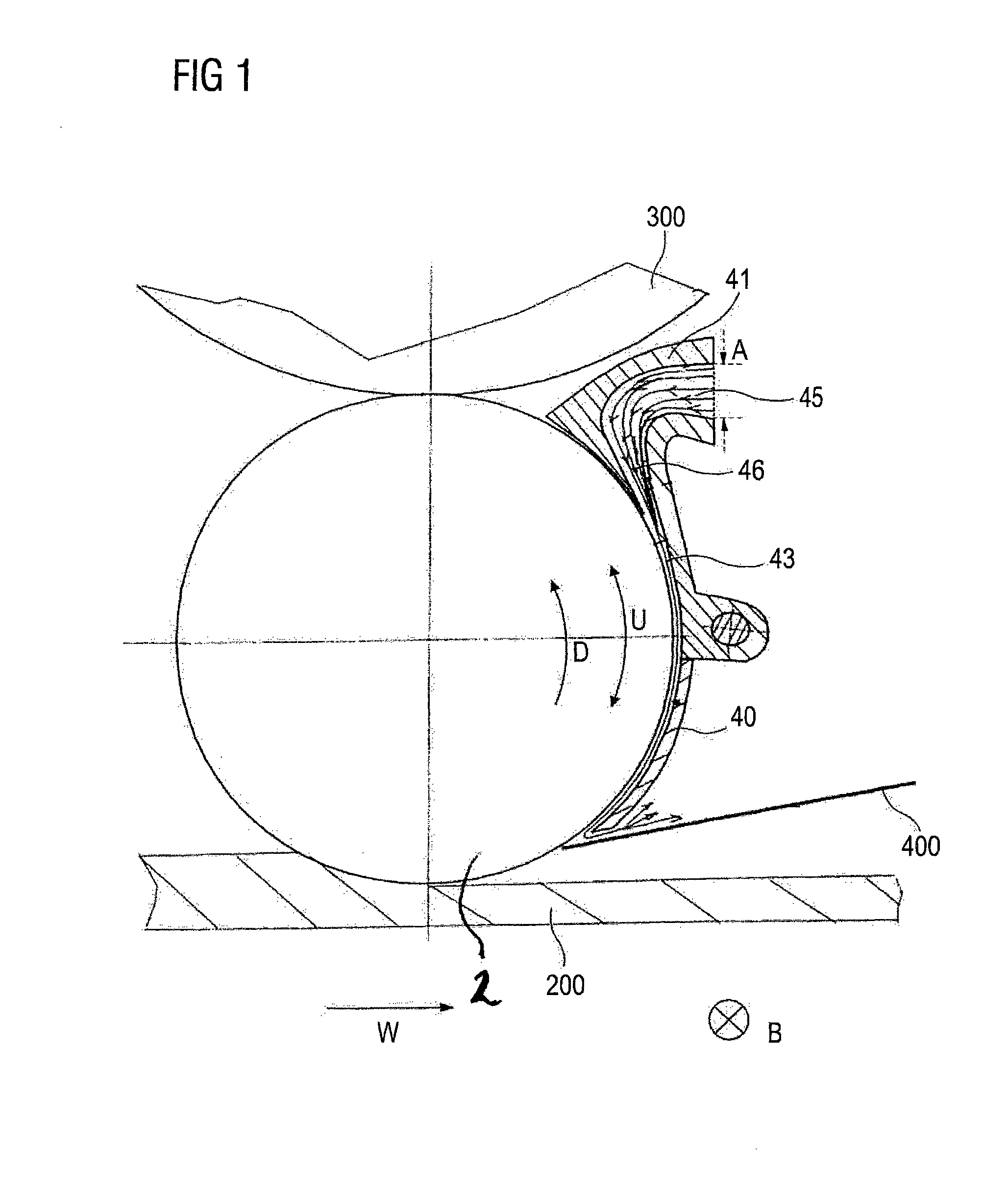 Device for straightening a flow for cooling a roll or a metal strip