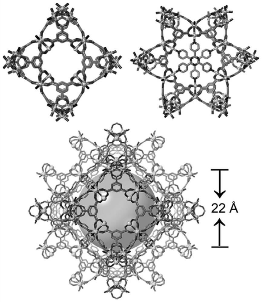 Supertetrahedron metal organic framework material as well as preparation method and application thereof