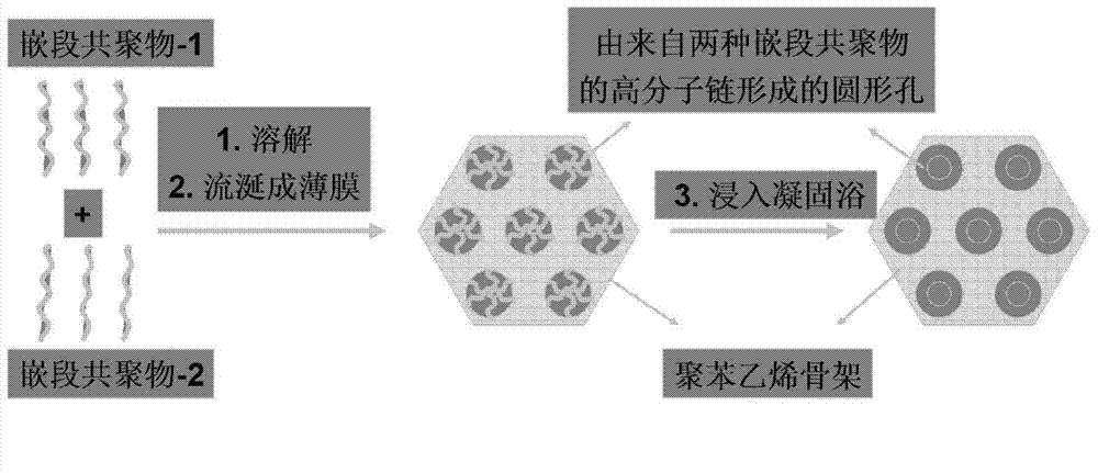 Preparation method for block polymer co-assembled homopore membrane