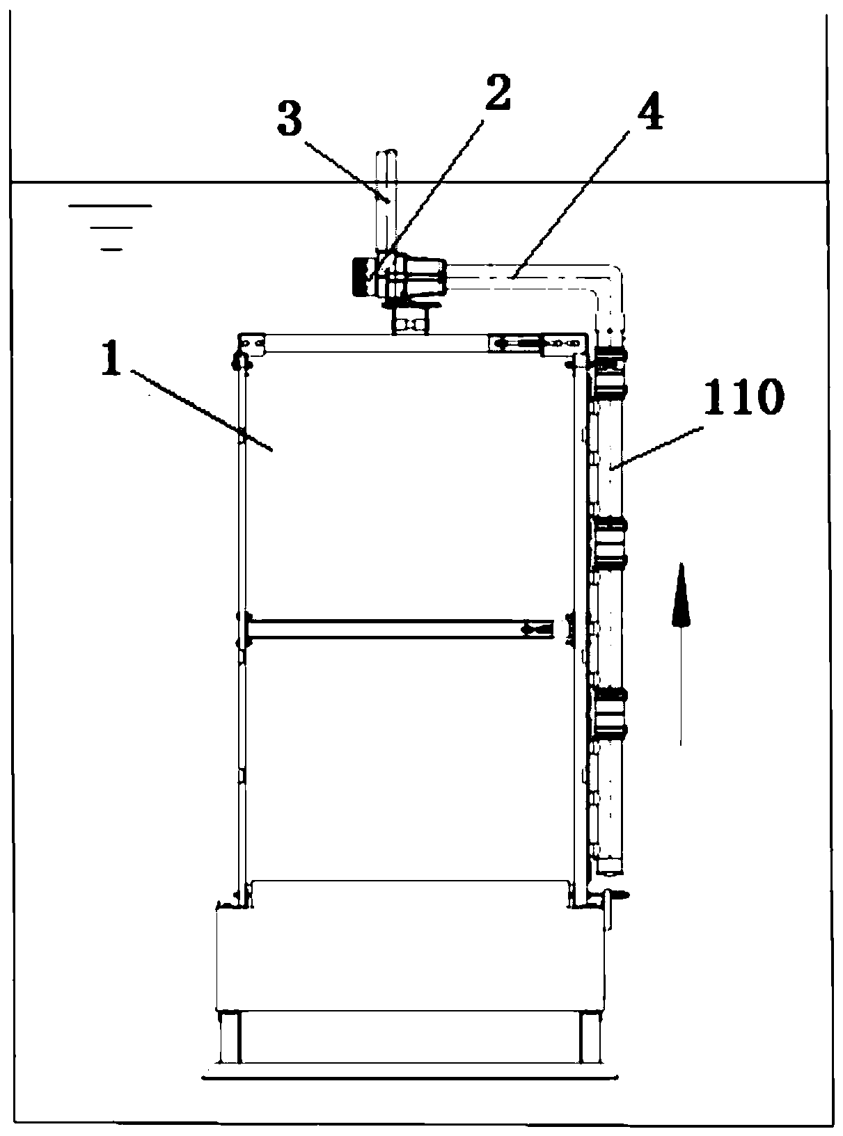 Submerged membrane assembly