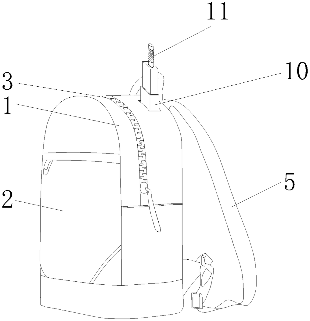 Backpack with waterproof structure