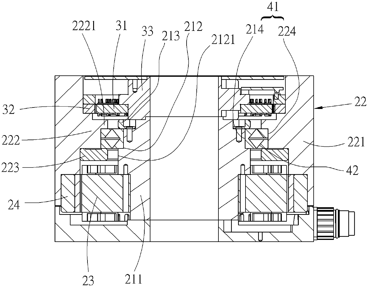 Motor structure provided with resolver