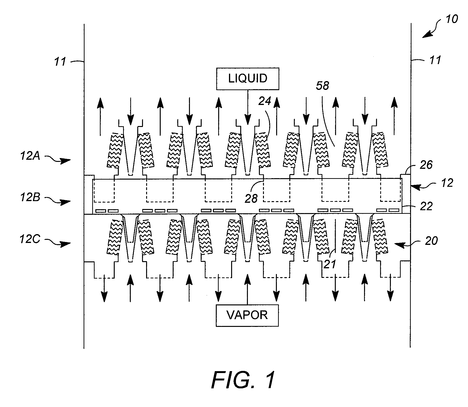 Contacting stages for co-current contacting apparatuses