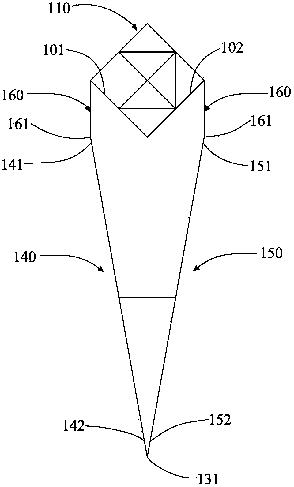 Single-tip cross arm and transmission tower