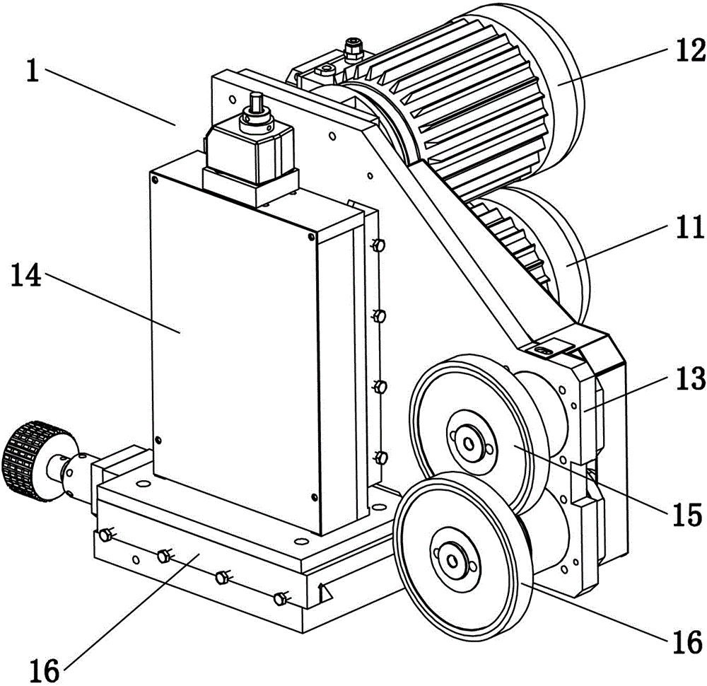 Grinding head assembly of glass edge grinding machine and edge grinding process thereof