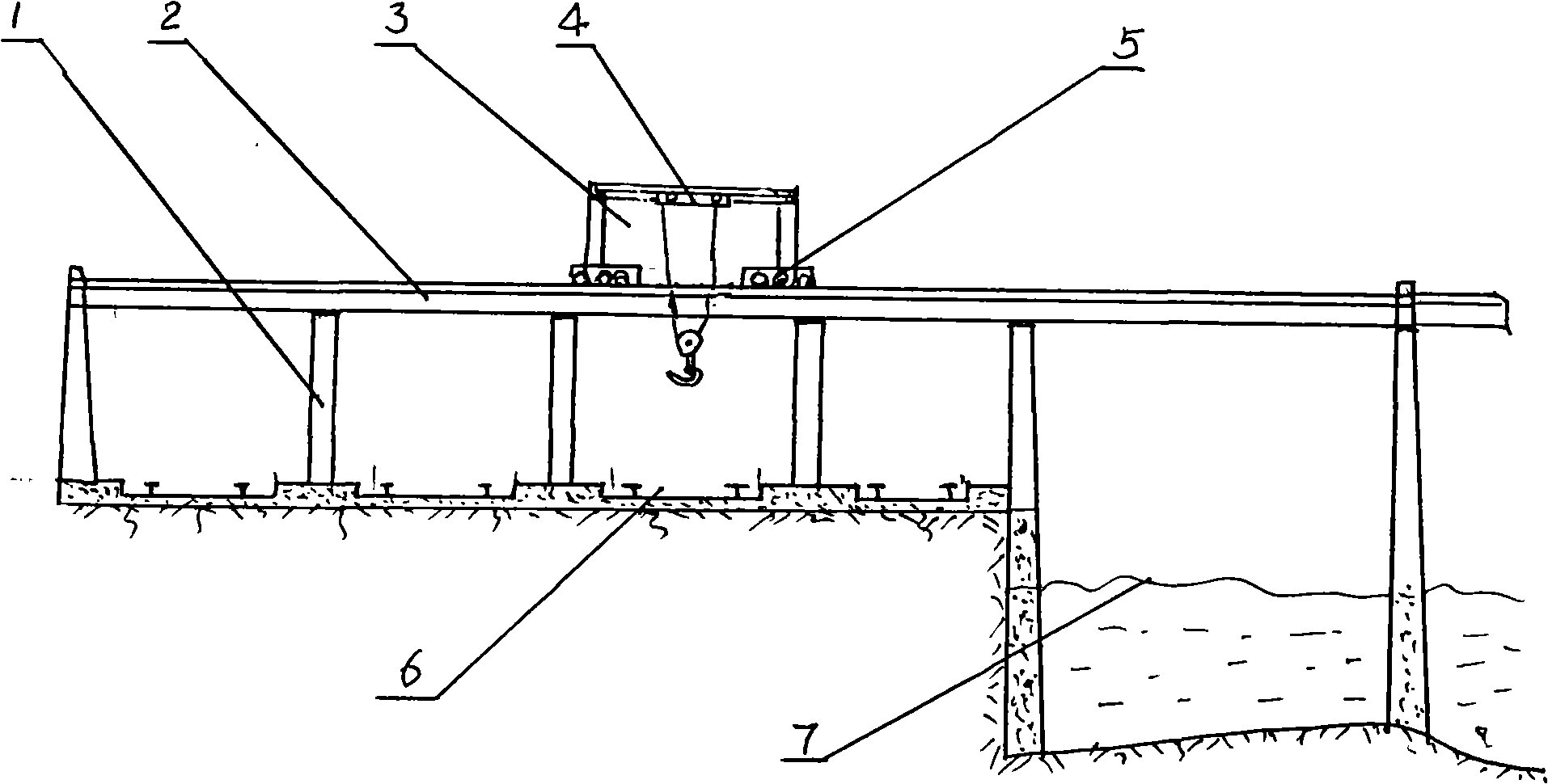 Double girder overhead viaduct type crane