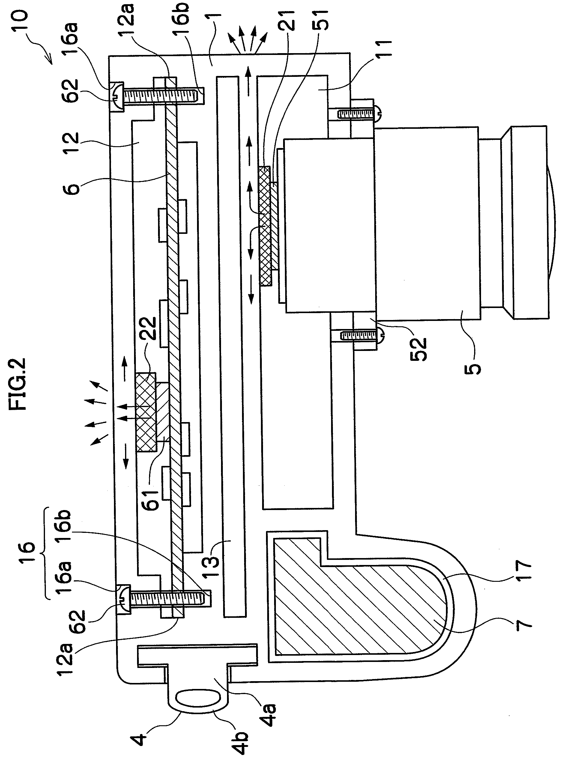 Enclosure for electric equipment and imaging device