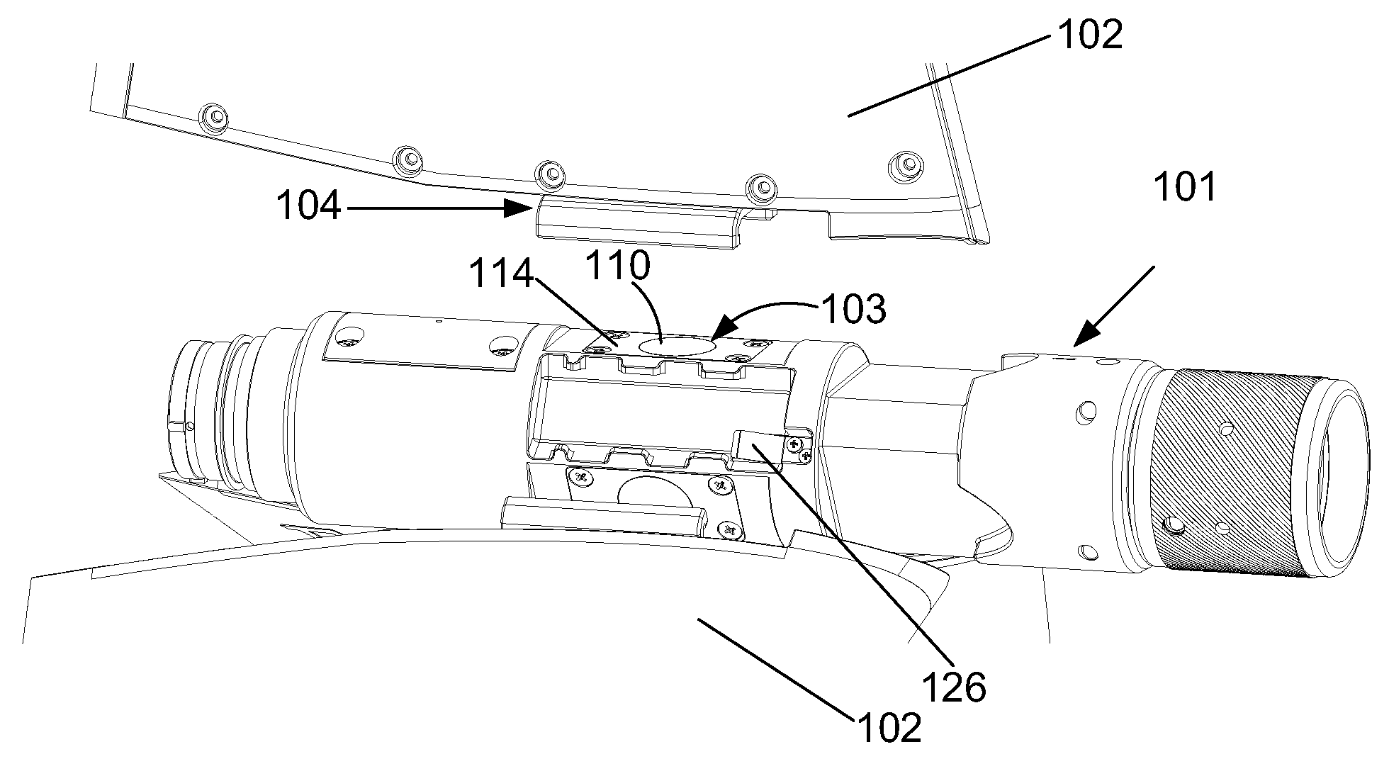 Device for controlling the position of an instrument cable towed in water