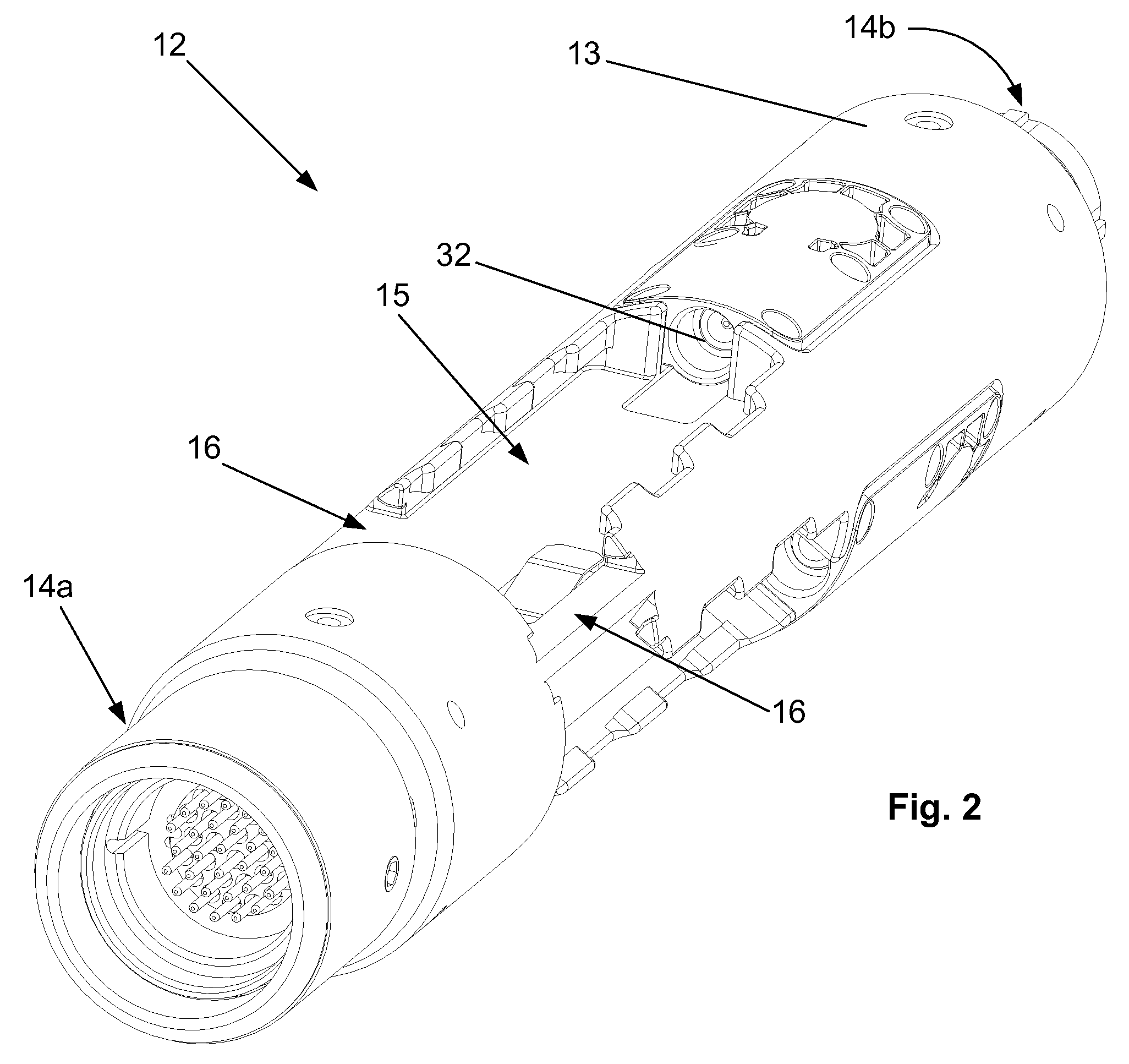 Device for controlling the position of an instrument cable towed in water