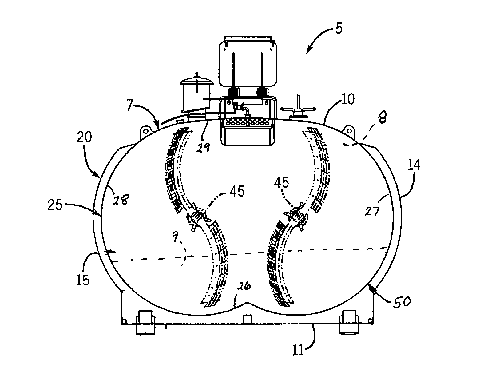 Food processing vat with heat exchangers
