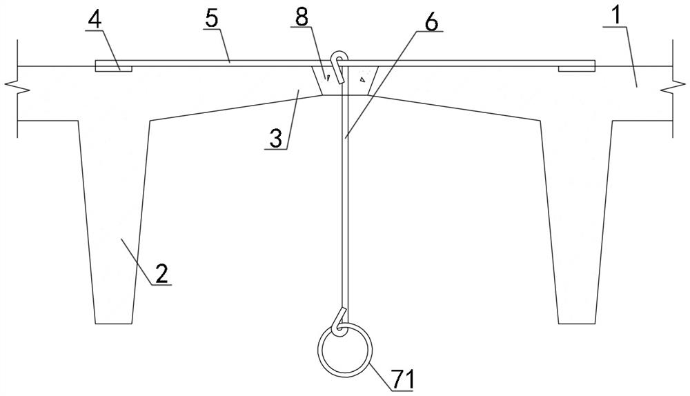 A kind of hanging structure and construction method of prefabricated concrete double t-slab