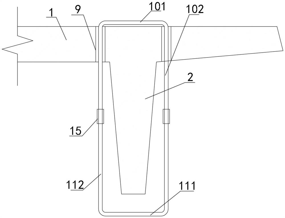 A kind of hanging structure and construction method of prefabricated concrete double t-slab