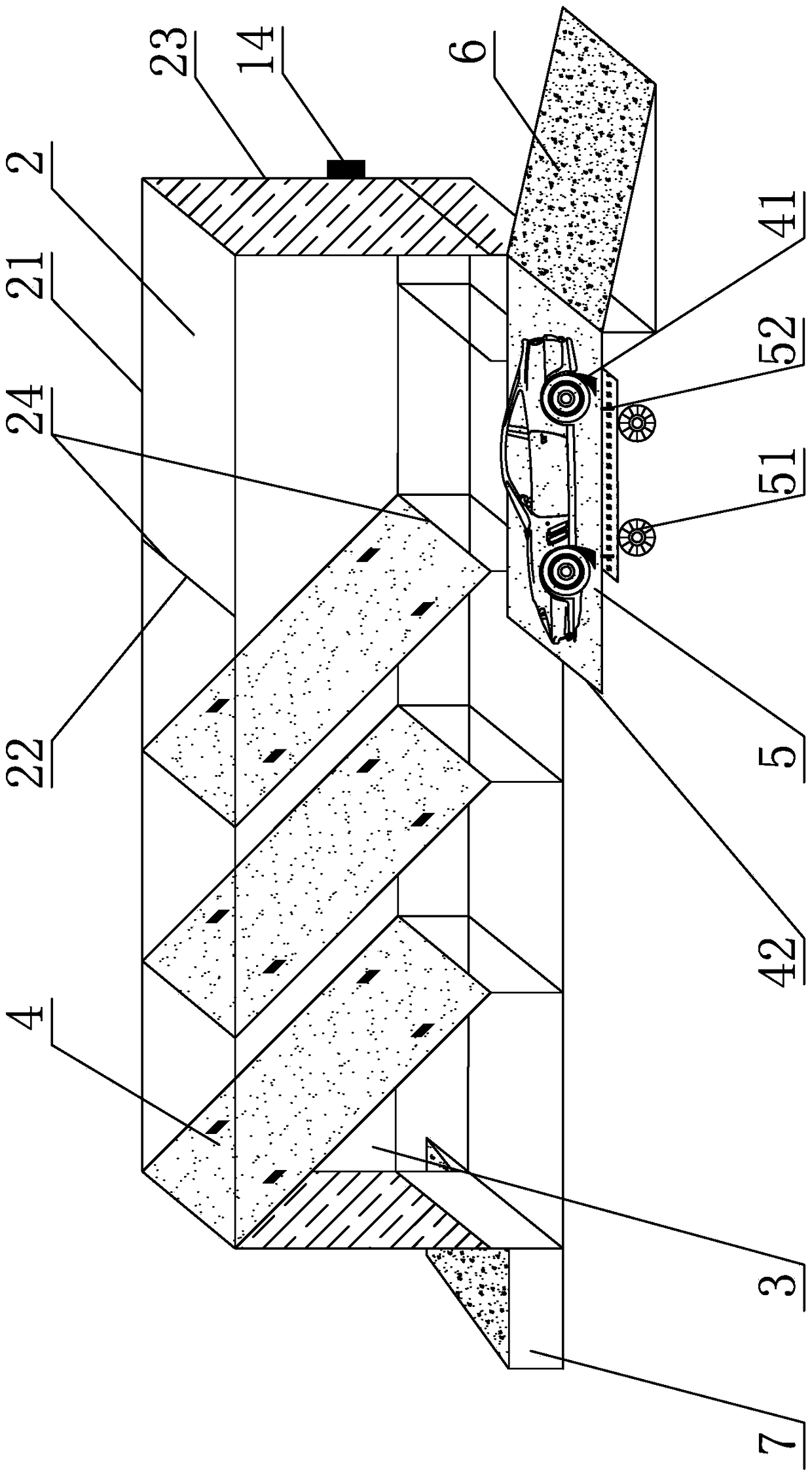 Three-dimensional parking device with vehicle inclined parking and using method thereof