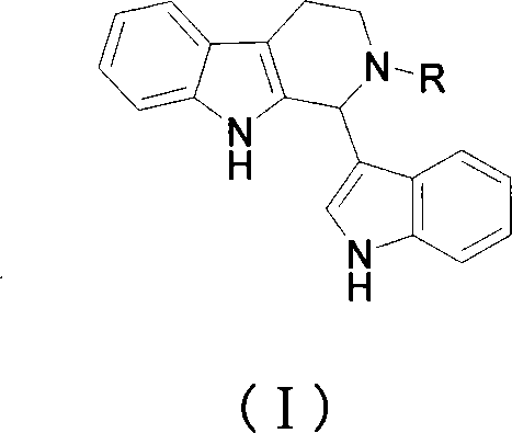1-(3-indolyl)-1,2,3,4-tetrahydro-beta-carboline derivative and its prepn and use