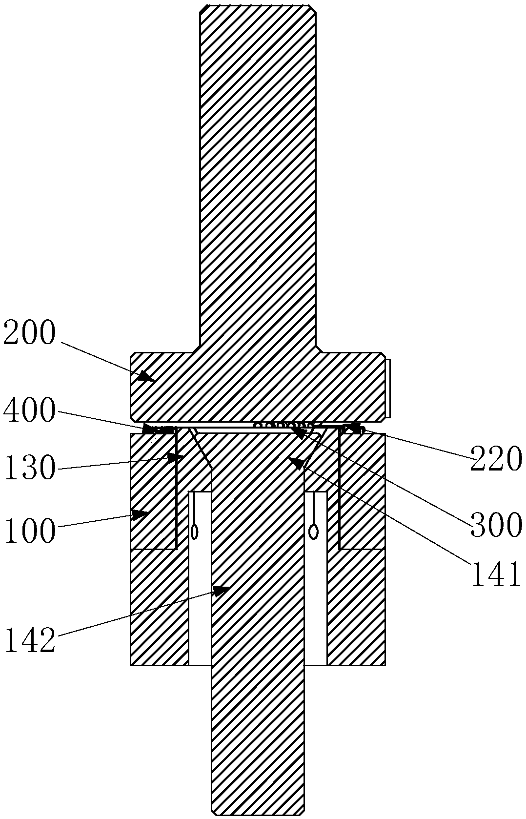 Bearing needle mounting device and planar thrust bearing needle mounting system