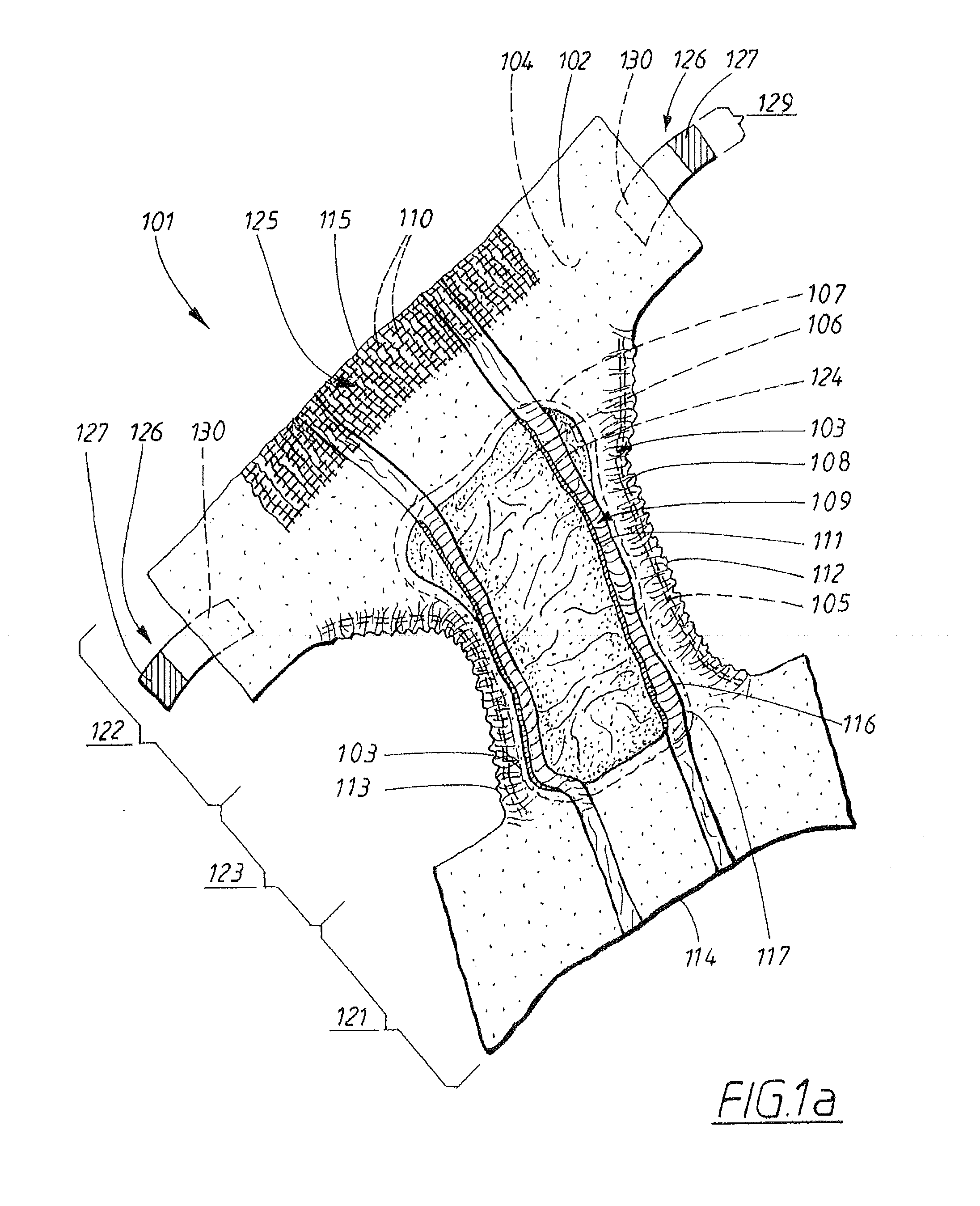 Absorbent article comprising one or several patterns