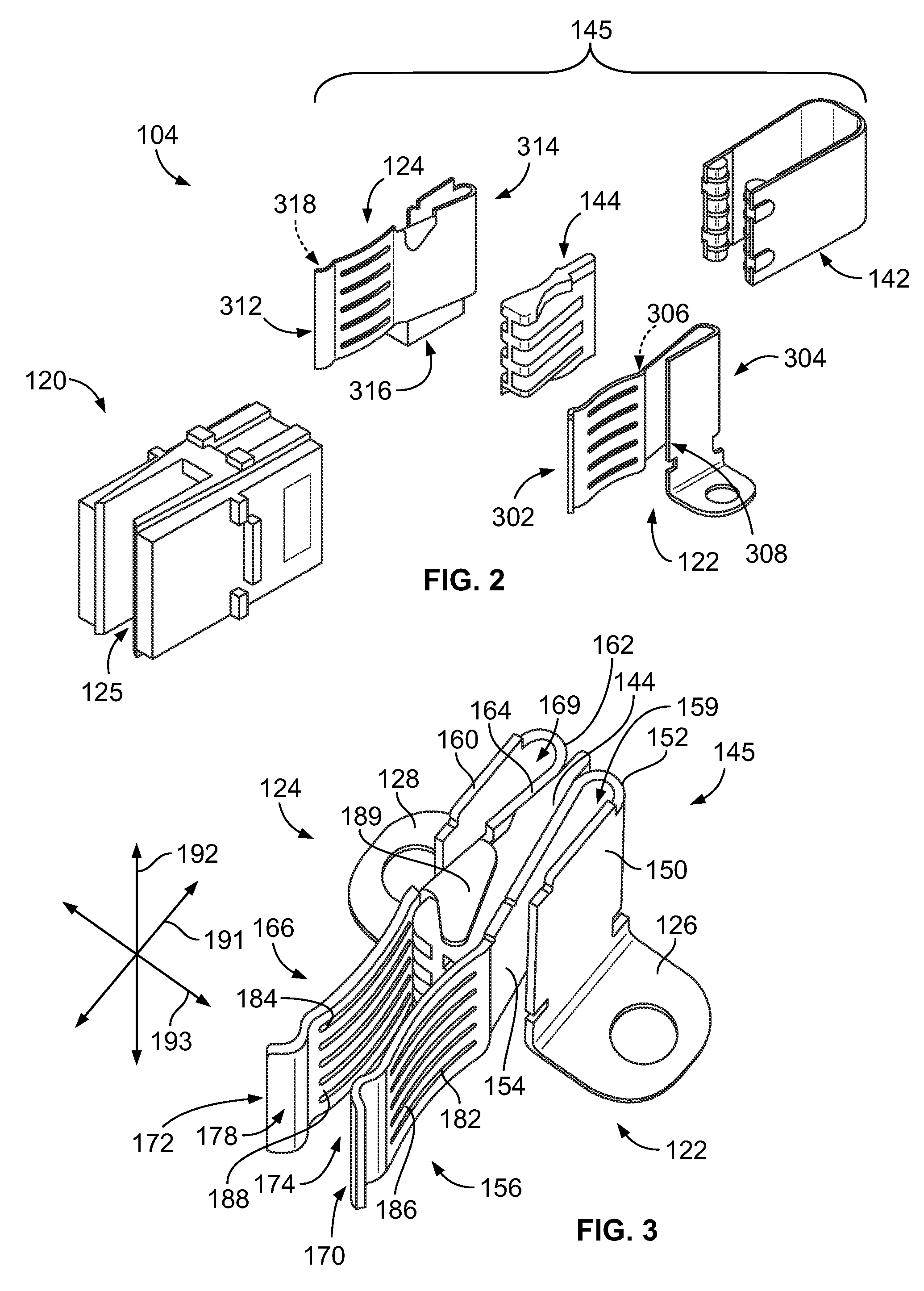 Electrical connectors having opposing electrical contacts