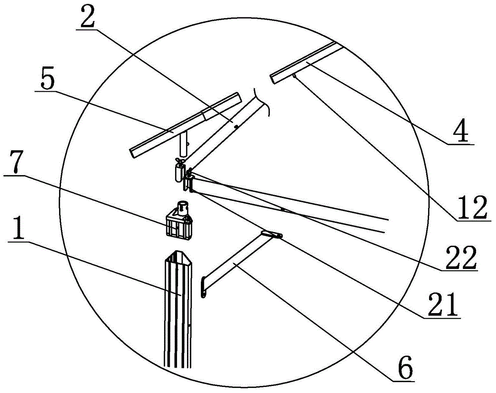 Corner connection structure of a pergola