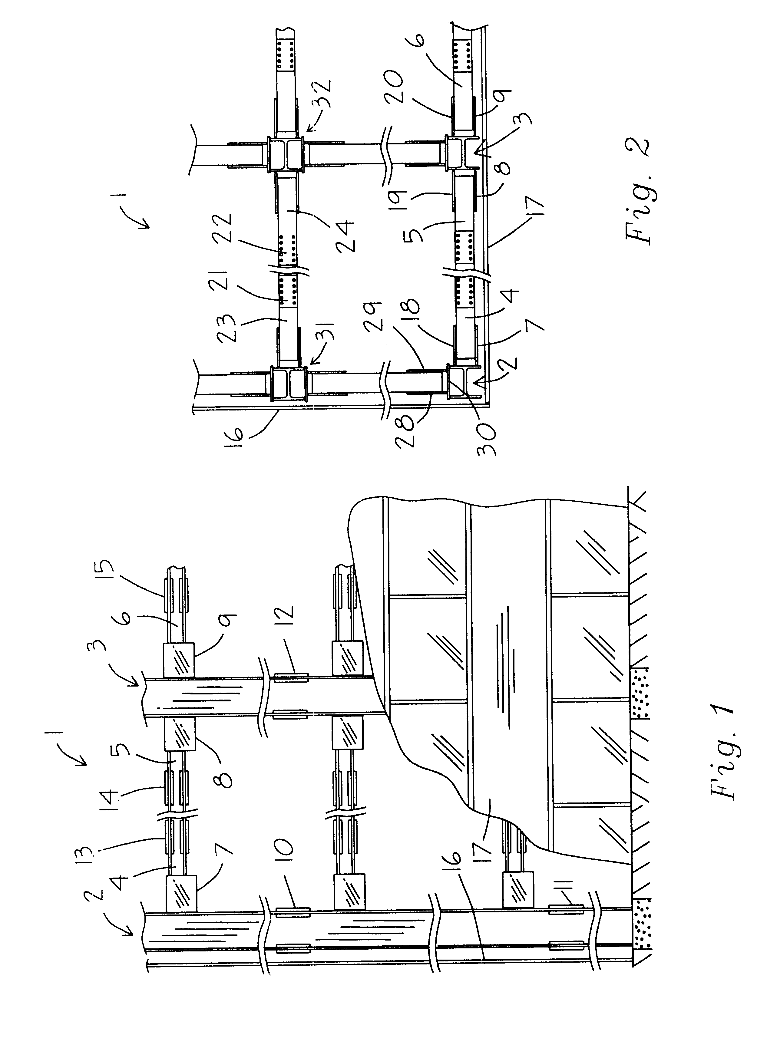 Gusset plates connection of beam to column
