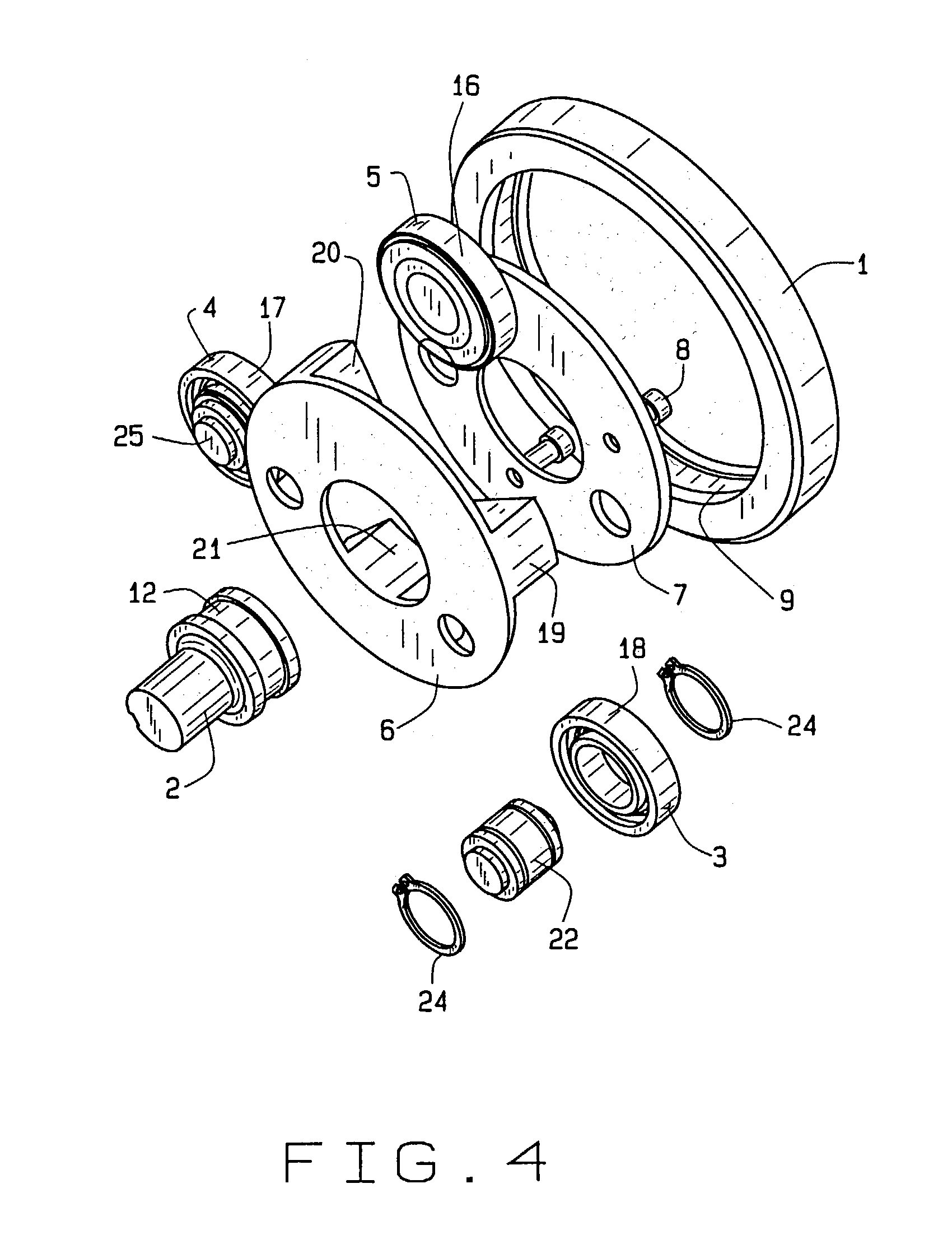 Eccentric planetary traction drive transmission with flexible roller for adaptive self-loading mechanism