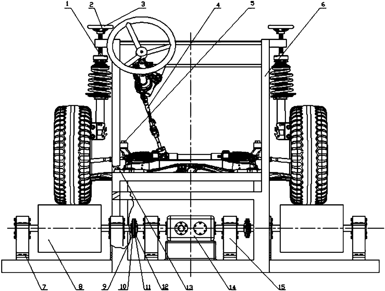 Roller-type multi-road-condition simulated testing stand of electric power assisted steering system