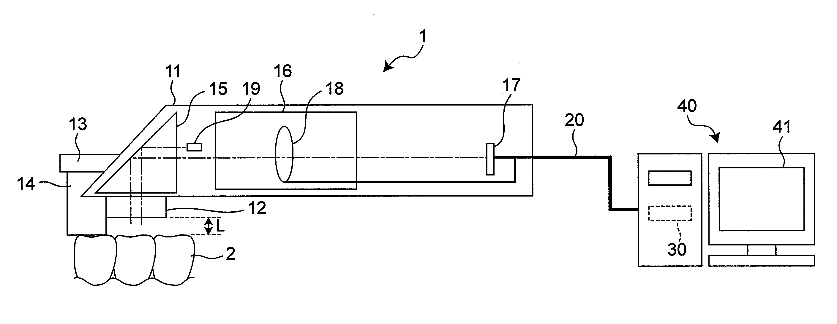 Intra-oral measurement device and intra-oral measurement system