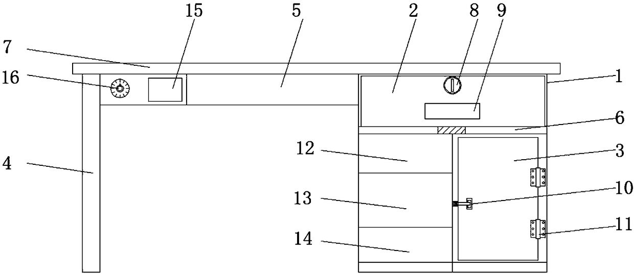 Office table with intelligent adjusting function