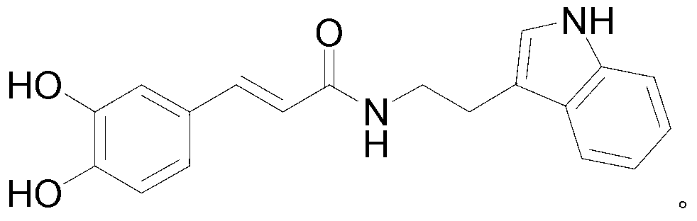Method for preparing N-coffee acyl tryptamine by one-step process