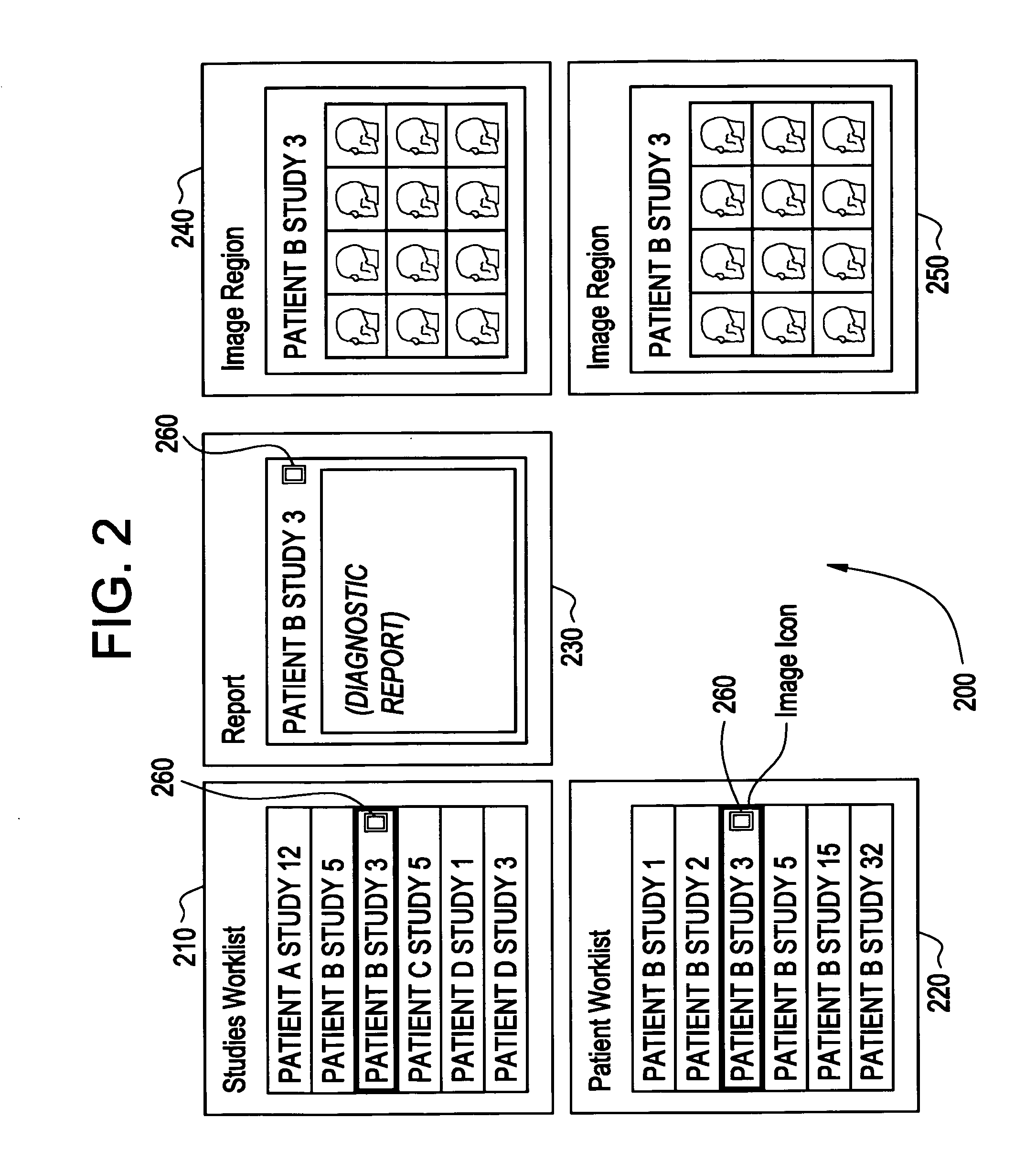 Method and apparatus for managing multi-patient contexts on a picture archiving and communication system