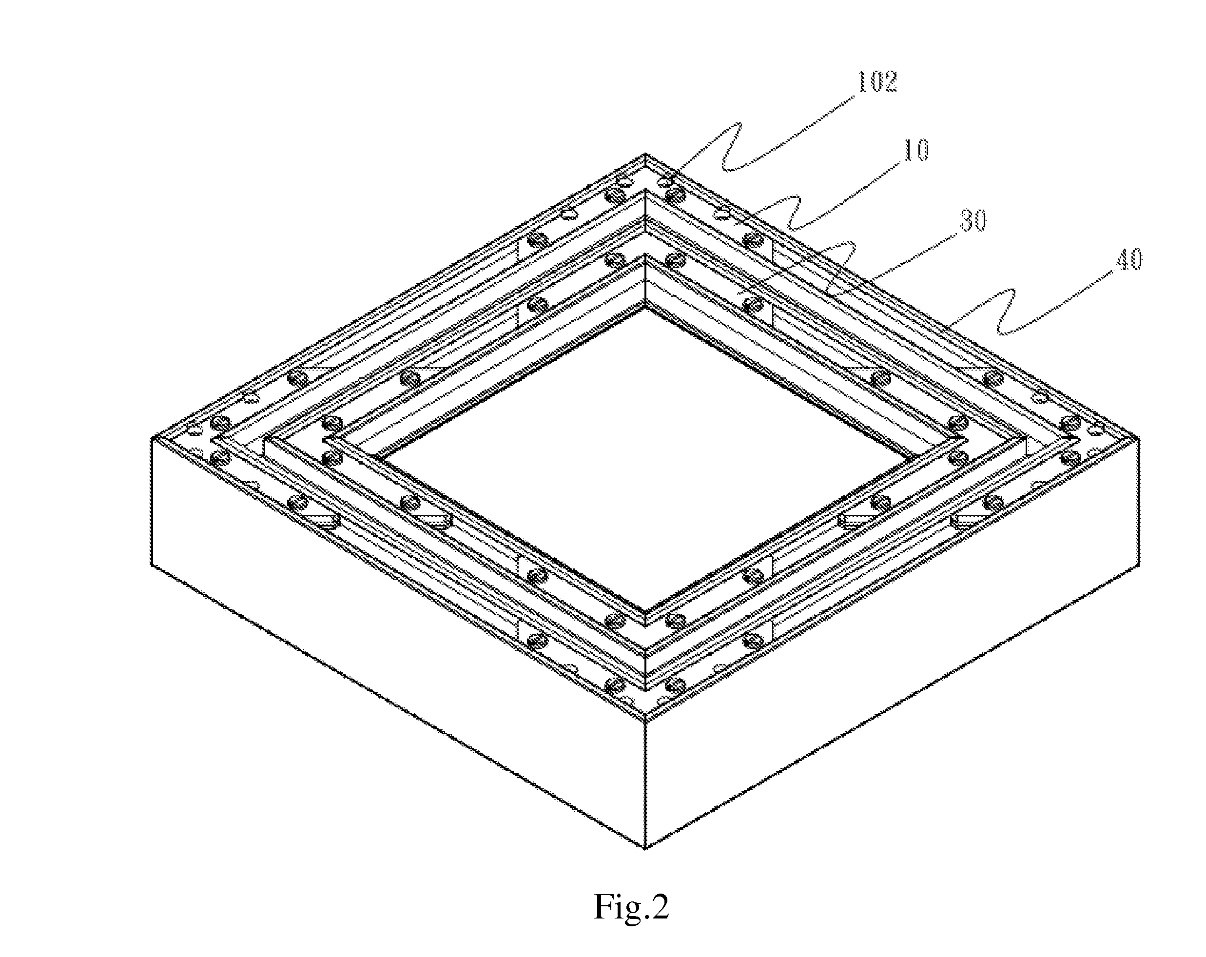 Frame with segments that are flush with each other